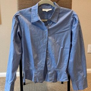THE GREAT. Light Blue Collared Shirt